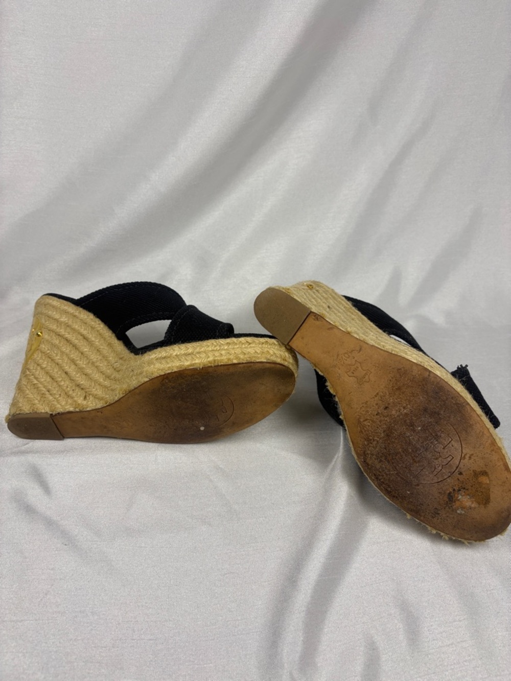 Tory Burch Black Crisscross Platform Espadrille Slides - Picture 6 of 8